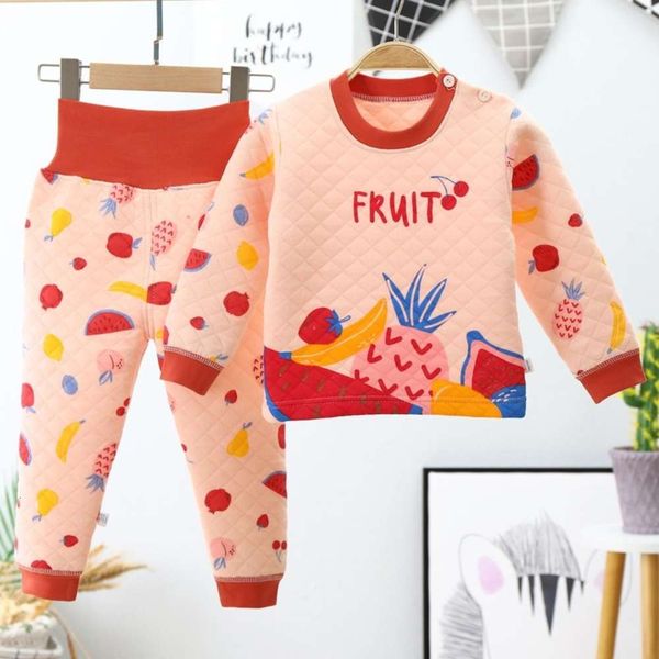 

baby three layer thermal underwear suit for boys and girls, Blue;red