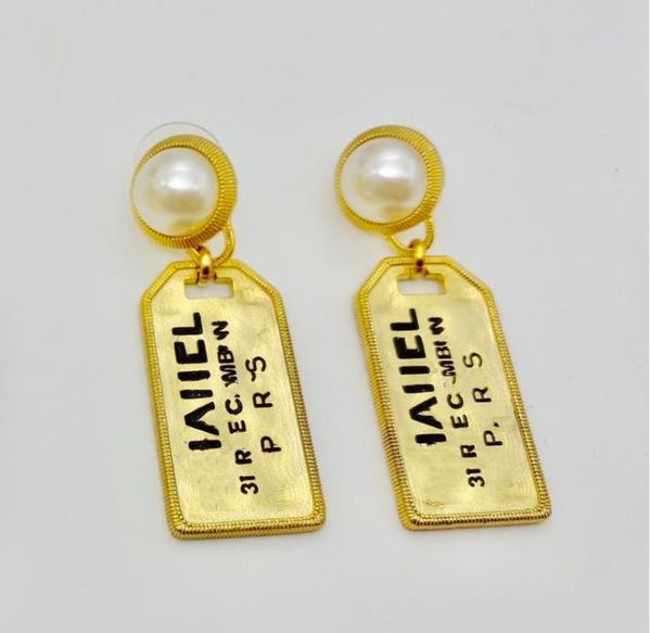 

fashion 18k gold plated cz letters tag earrings luxury designer jewelry women earrings for girl women fashion party jewelry gift, Silver