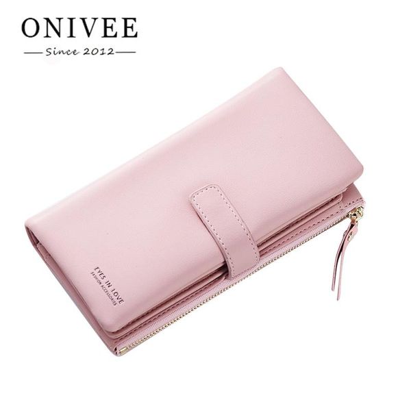 

onivee women clutch ladies long purse wallet 23 slots card holder cell phone pocket female wallet cartera #131-1, Red;black