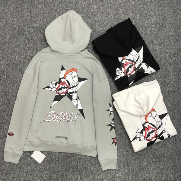 

crosin ch cartoon graffiti hoodie for men and women, Black;brown