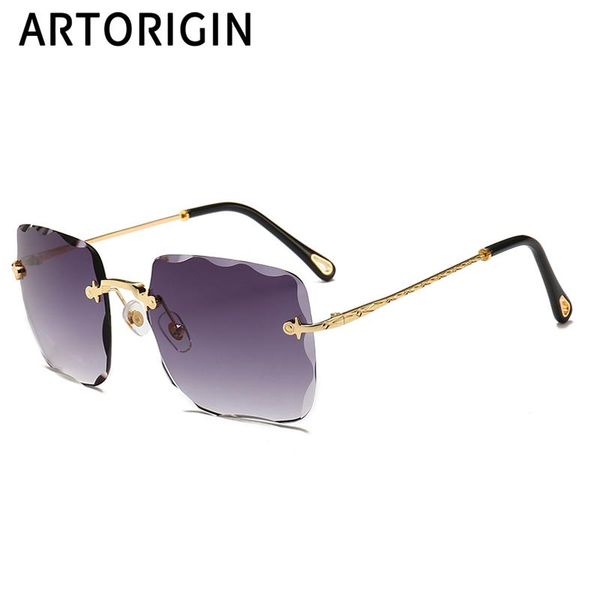 

sunglasses square rimless women diamond trimming cut sun glasses gradient woman sunglases vintage shades female, White;black