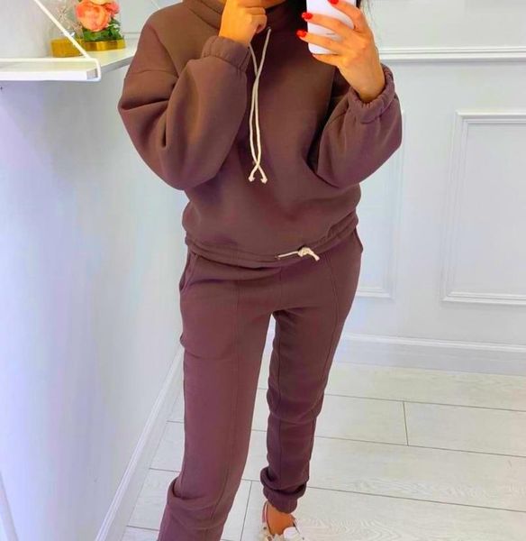 

oeak long sleeve suit women's home set hooded tracksuit pant and crop women's two piece jogging sets autumn winter 2021, Gray