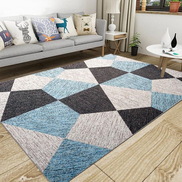 

carpets nordic style living room geometric carpet super flannel point plastic anti-slip area rug winter warm decor bedroom