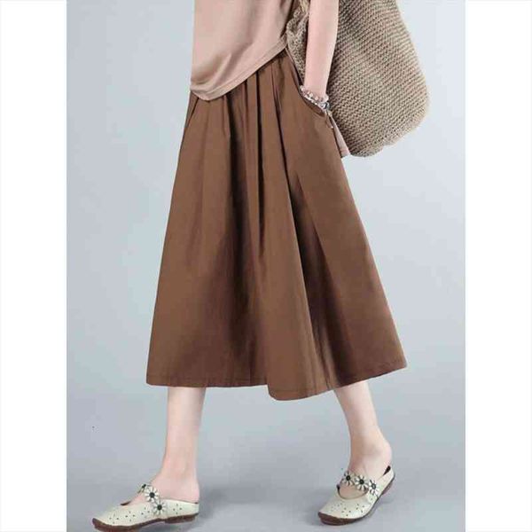 

summer style cotton wide-leg culottes for women oversized wild loose casual cropped trousers pants skirts, Black;white