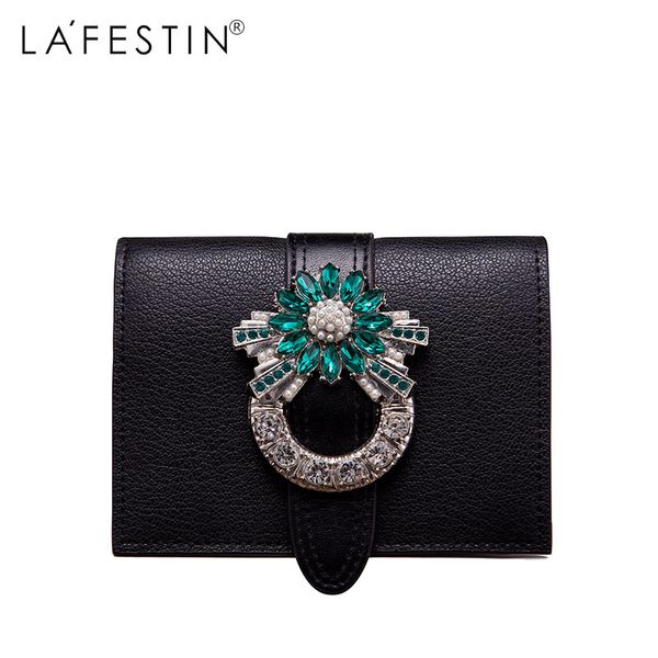 

hbp lafestin brand women wallet luxury designer diamonds short purse wallet female card holder purses coin wallets carteira feminina, Red;black