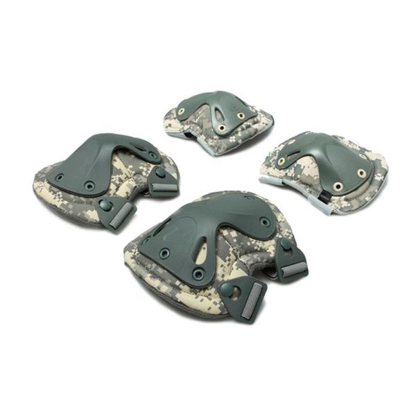 

elbow & knee pads 1 set practical protective professional efficient covers pad tactical outdoor combat, Black;gray