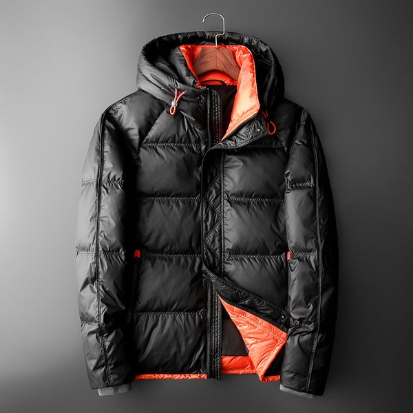 

2021 winter men's hooded down jacket europe station new men's casual fashion warmth can be customized down jacket size m-4xl, Black