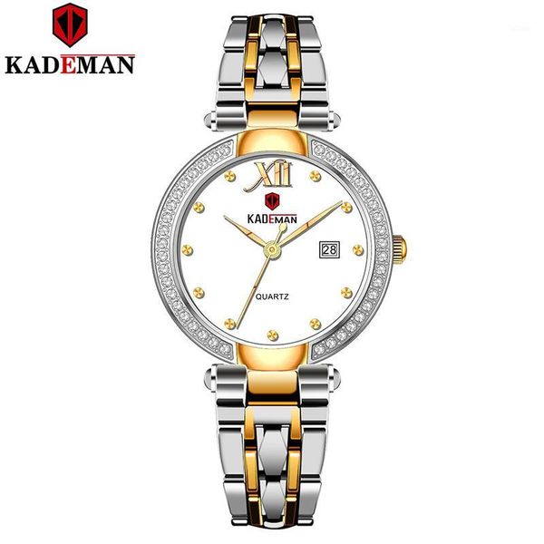 

2020 lady watch dress party elegant women quartz watch brand kademan fashion crystal bracelet girl gifts wristwatches1, Slivery;brown