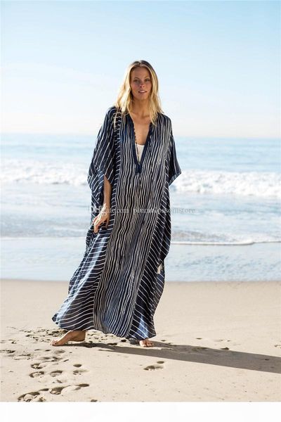 

2020 plus size striped summer beachwear chiffon kaftan beach women swimwear tunic bath dress robe plage swim wear bikini cover-ups beachwear, White;black