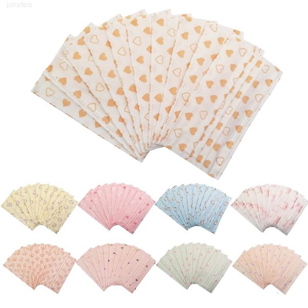 

masks designer fashion face disposable cartoon printing fox flower animal plant facemask 3 layer breathable dust-proof mask