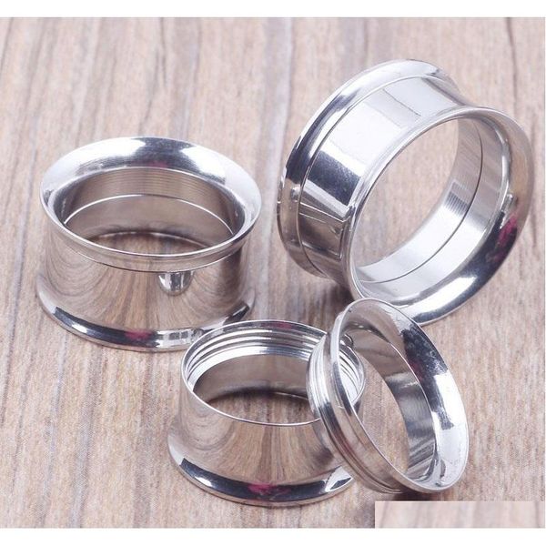 

f15 mix 5-20mm 72pcs stainless steel silver ear tunnel body jewelry double flare flesh tunnel int jllpai home003