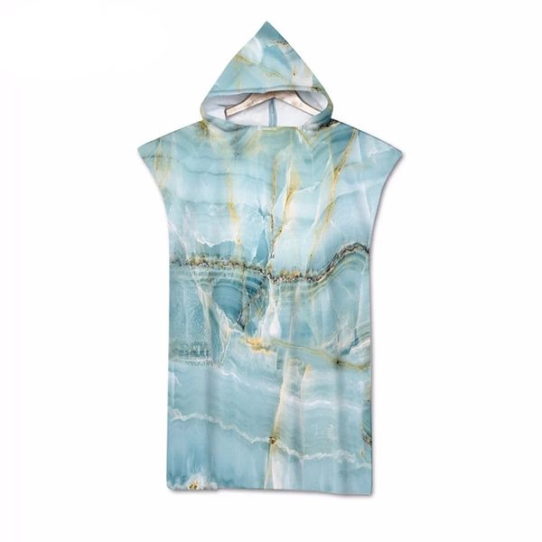 

quick dry beach towel microfiber marble print changing robe poncho surf towel for swimming outdooor bathrobe wetsuit