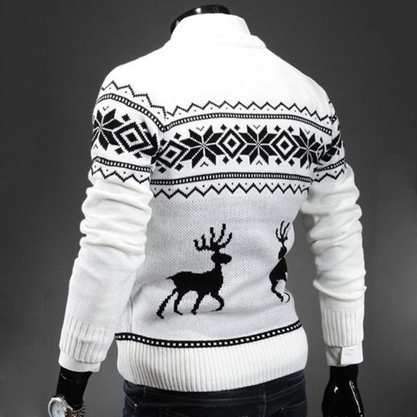 

deer christmas sweaters for man o neck casual pullover male sweater men jumper mens knitwear sueter slim winter sweters, White;black