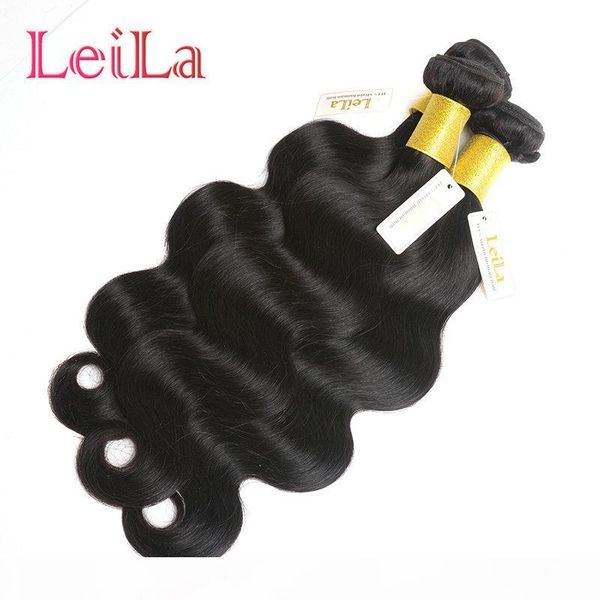 

peruvian virgin hair body wave 3 bundles with 4x4 lace closure unprocessed human hair weaves can be dyed natural color 8 inch-28inch, Black;brown