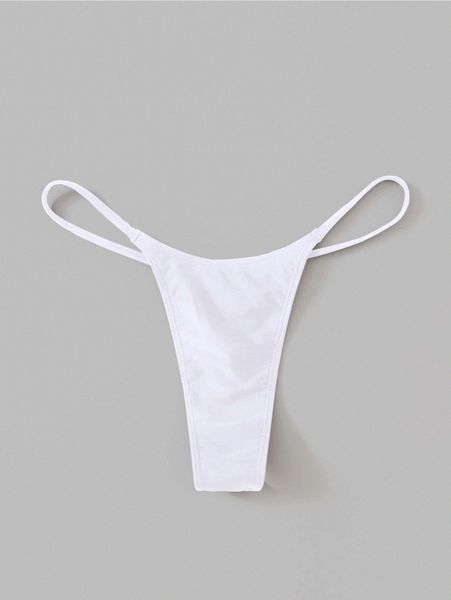 

solid thong bikini bottom k7ow#, White;black
