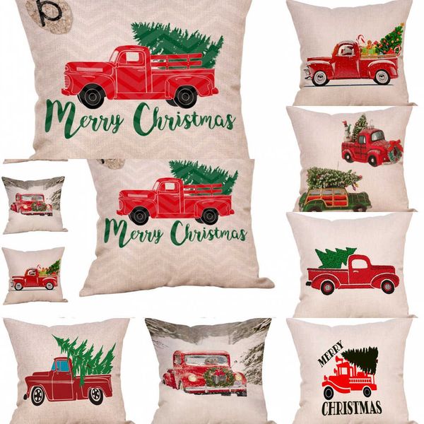 

car cushion cover 45*45cm pattern pillow christmas pillowcase for sofa living room decorative 9 styles 6ytt