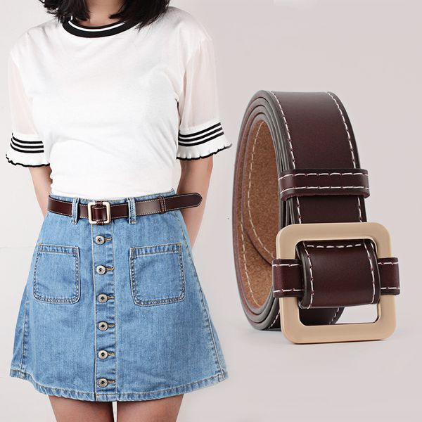 

brand designer belt for women made of genuine leather female vintage metal buckle waist belt dress decorat for women, Black;brown