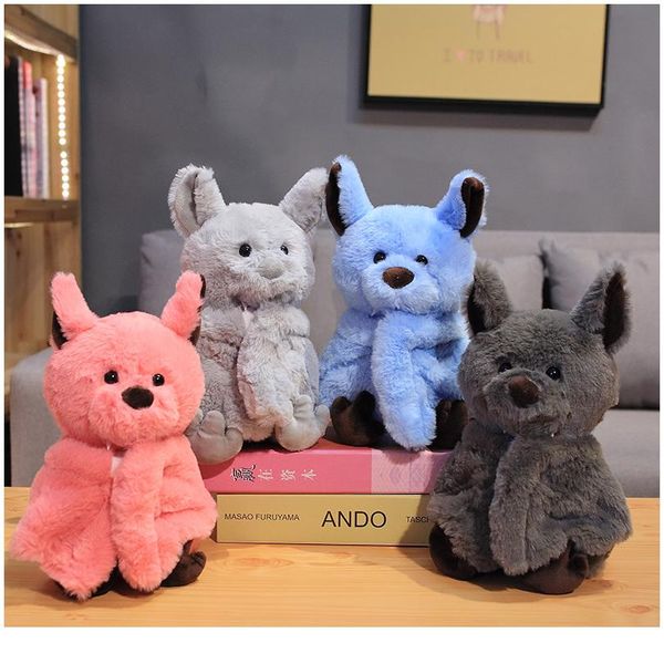 

24cm cute bat plush toys stuffed funny animals dolls soft baby sleep pillow for kids girls boys children birthday christ jllarg, Gray;blue