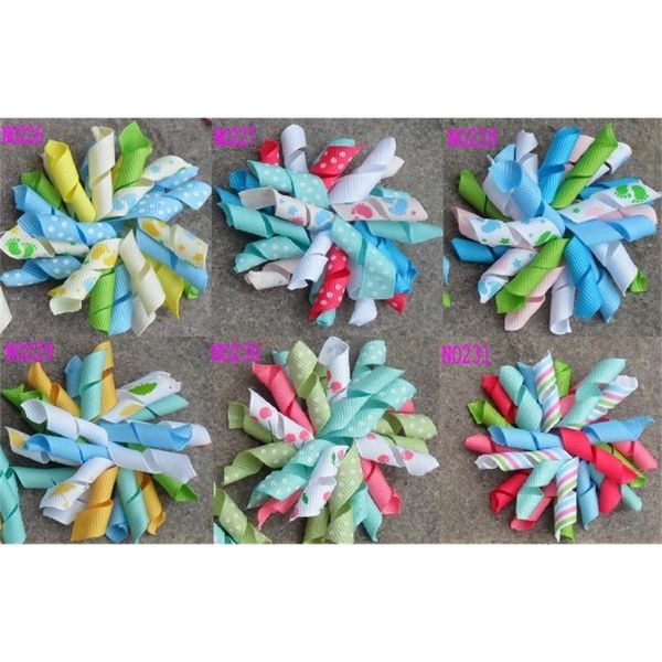 

shipping 60pcs 2.5 'korkorker (sew ones) mix color girl bows hair accessories