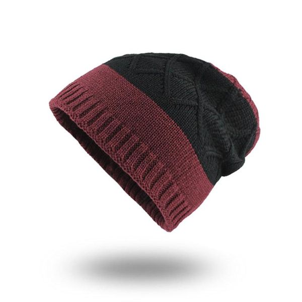 

flb] men's winter hat fashion knitted black hats fall hat thick warm and bonnet skullies beanie knitted beanies cotton f18037 wmtkgg, Black;white
