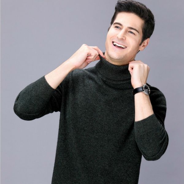 

warm cashmere winter sweater of sturtleneck wool c41n, White;black