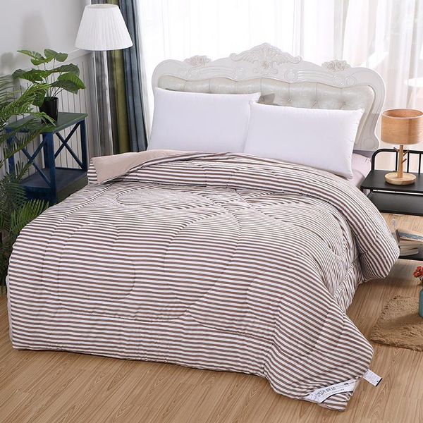 

striped pattern washed cotton winter padded quilt super soft bed cover brings warm winter for family1