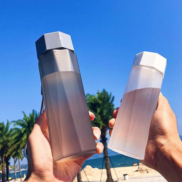 

380 мл творческий алмазный чехол матовая водяная бутылка для воды чайник bpa бесплатная пластиковая портативная чашка для путешествий йога б