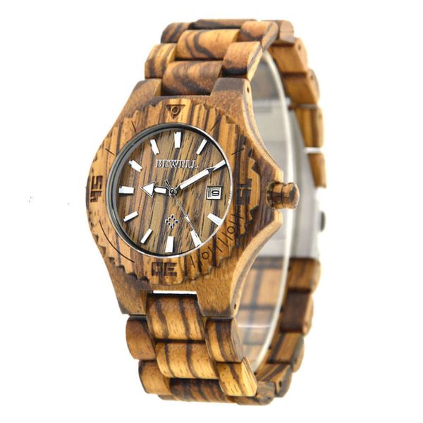 

handmade sandalwood watch personalized men's creative gift, Slivery;brown
