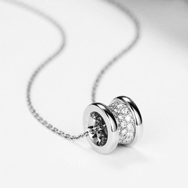 

pendant necklaces huitan trendy small waist pendent necklace graceful women jewelry wedding engagement evening dress delicate accessories, Silver
