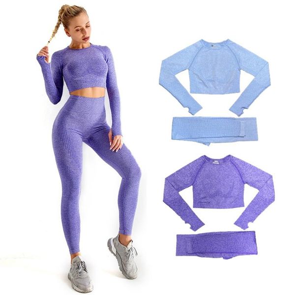 

high waist seamless yoga set workout sportswear gym clothing fitness long sleeve crop leggings sports suits for girl, White;red