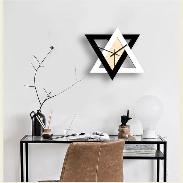 

wall clocks nordic personality black and white exotic clock retro mute minimalist decorative home living room decor art klok1