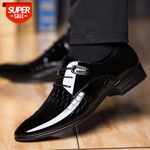 

fashion driving shoes man gingham big size 45-48 lace up pu leather shoes for men solid comfortable office shoe #0k51, Black