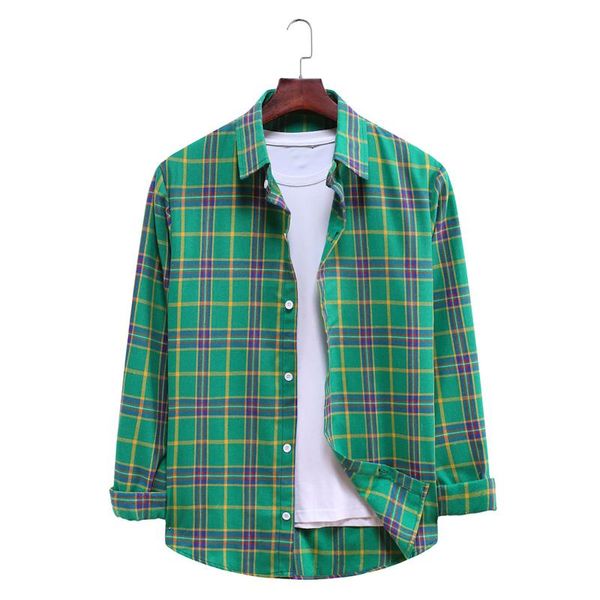 

men's casual shirts spring and autumn fashion shirt print plaid long sleeve button blouse top, White;black