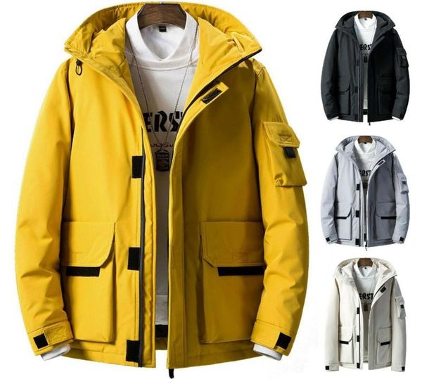 

mens winter down jacket warm hooded coat for ski mountain outdoor thick puffer parka thermal windproof ing, Black