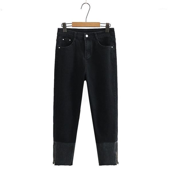 

plus size xl-4xl women's stretchable black jeans casual solid slim denim pants1, Blue