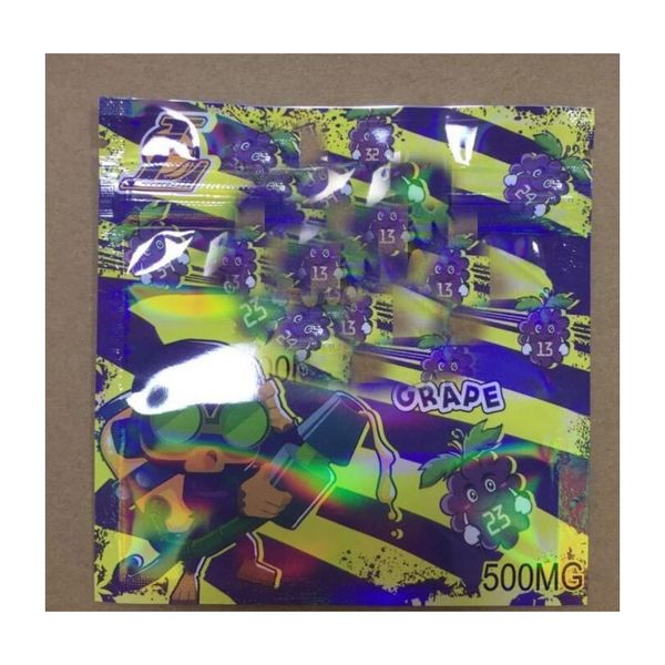 

500mg smell proof mylar foil bag 3 sides sealed flat pouch nerds rope infused gummies exotic 420 71 jllmav lajiaoyard