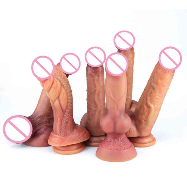 NXY Dildos Anal Brinquedos Zhenyanggen Series 1 Líquido Silicone Composição Penis Super Simulação Grande Espessura Falso Adulto Produtos Feminino 0225