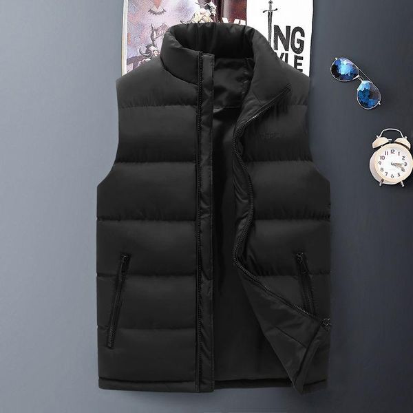

autumn and winter new fashion vest men's casual vest waistcoat plus size down cotton men clothing, Black;white