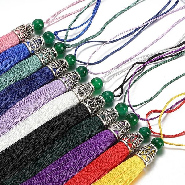 

10pcs 8cm colorful silk tassel with caps decorative tassel pendant earrings charm for diy jewelry making hangling accessories h sqcbwk