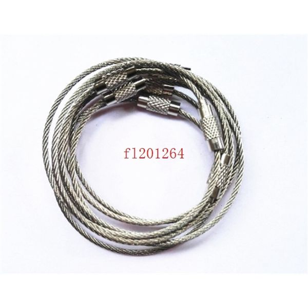 

1.5mmx150mm stainless steel wire keychain 500pcs/lot cable key ring with screw closure for outdoor hiking, Silver