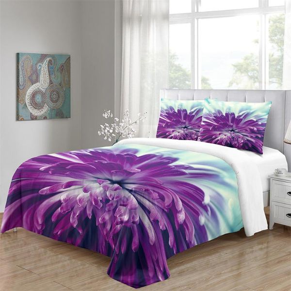 

bedding sets flower set comforter single  super king size quilt covers purple linens 3d butterfly rose
