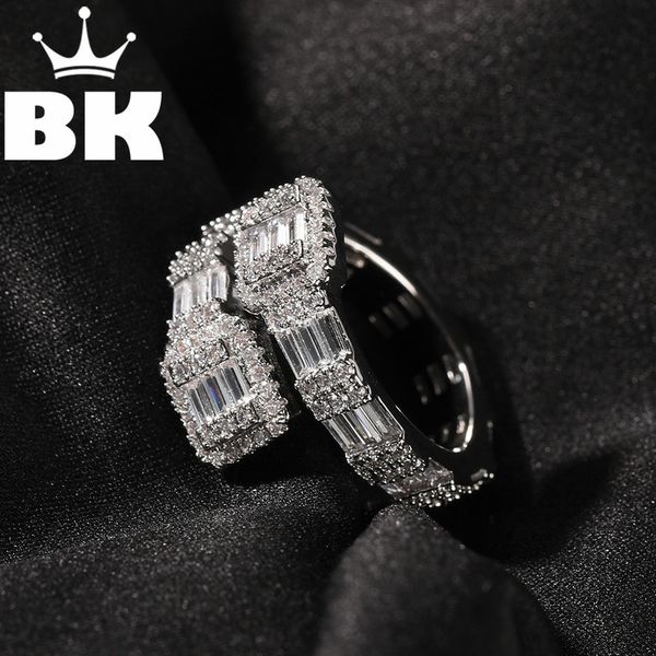 

hip hop men's baguette adjustable custom men ring famous brand iced out micro pave cz punk rap jewelry size 220217, Slivery;golden