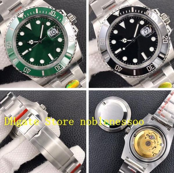 

super 904l steel men's 40mm black green ceramic bezel v11 version mens automatic eta 2836 watch 116610 dive men n factory noobf watches, Slivery;brown