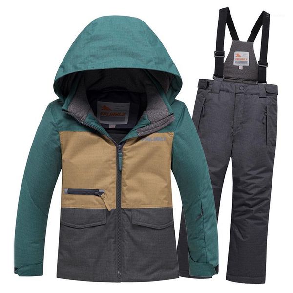 

clothing sets 2021 kids ski suit children boys skiing jacket pants 2 pieces winter snow waterproof windproof snowboarding1, White