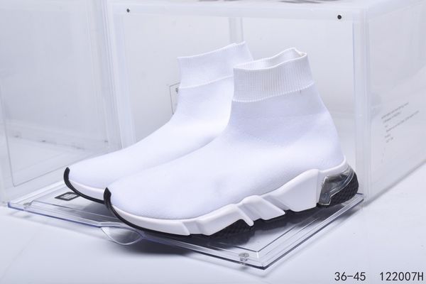 

new fashion sock shoe knitted trainers socks casual sneakers athletic trainer race black shoes classic men women sports shoes 36-45, White;red