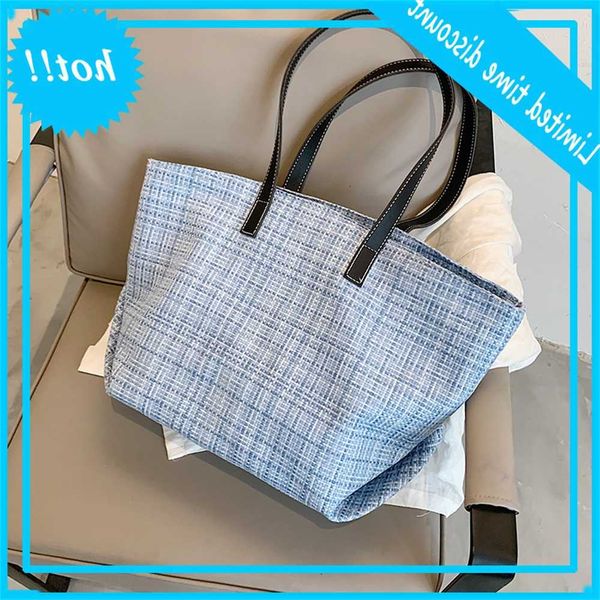 

new fashion big woven casual totes women handbags 2020 high capacity knitting ladies shoulder bag female purse jpct