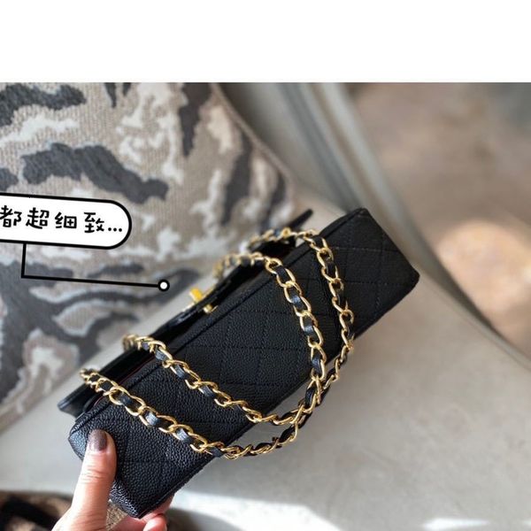 

2021 new lingge chain one shoulder messenger caviar medium classic versatile bag