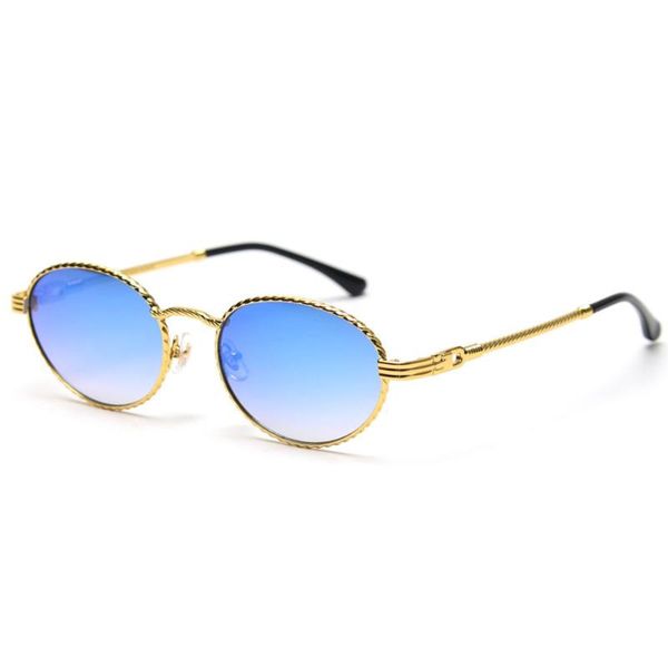 

veshion blue mirror small oval sunglasses for men vintage metal uv400 retro round sun glasses for women 2021 summer accessories, White;black