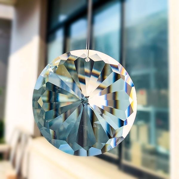 

60mm hanging crystal prism suncatcher chandelier parts garland round glass crystal pendant diy home wedding decor accessories h jllmxr