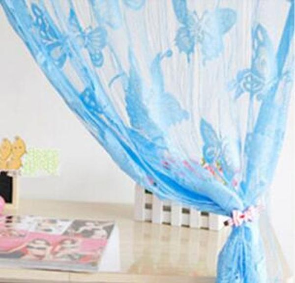 

colored butterfly curtain rope yarn dyed curtains for kitchen solid polyester curtain for window living room 10 color 100x200cm bbyqxp
